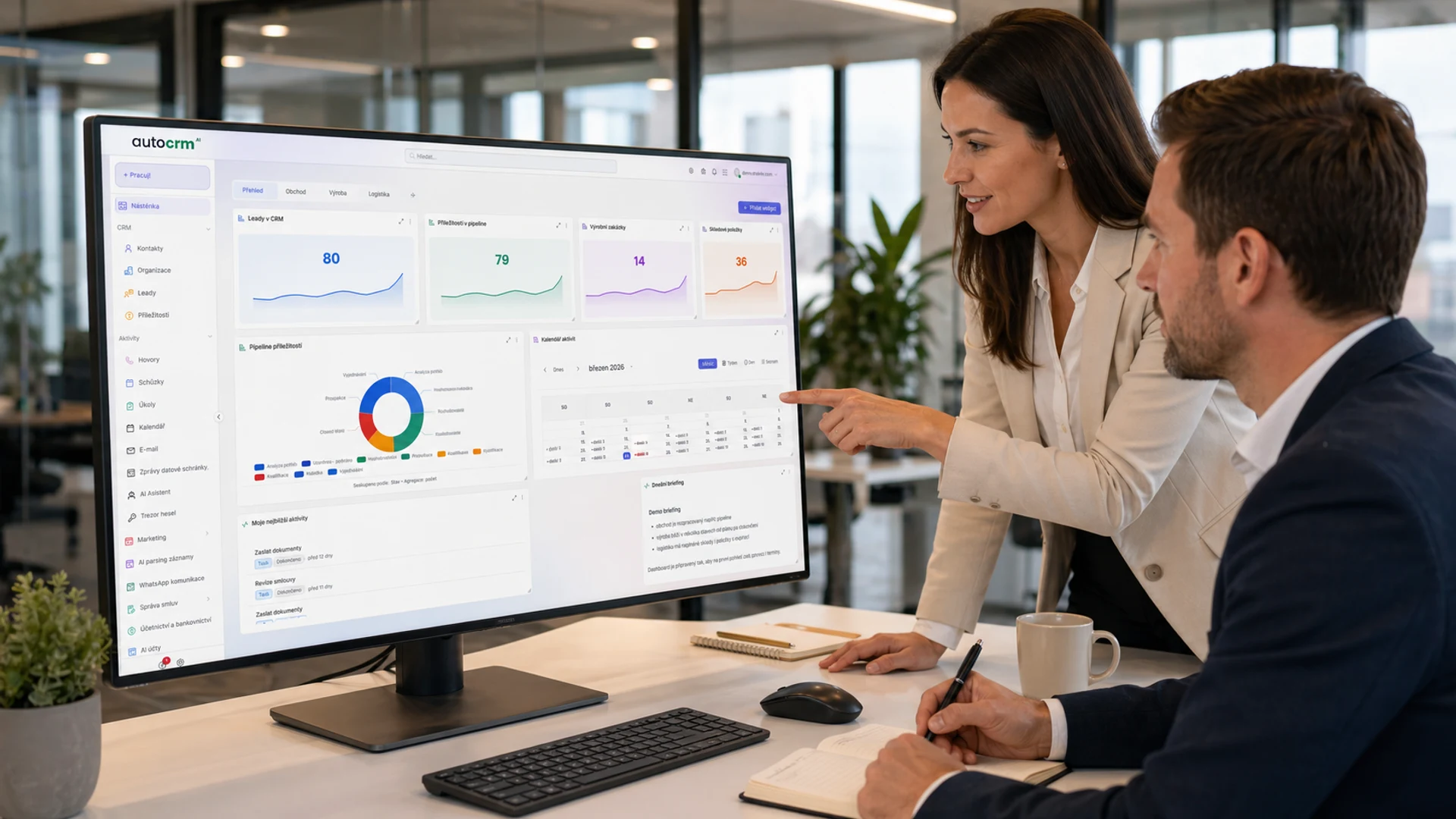 AutoCRM dashboard přehled
