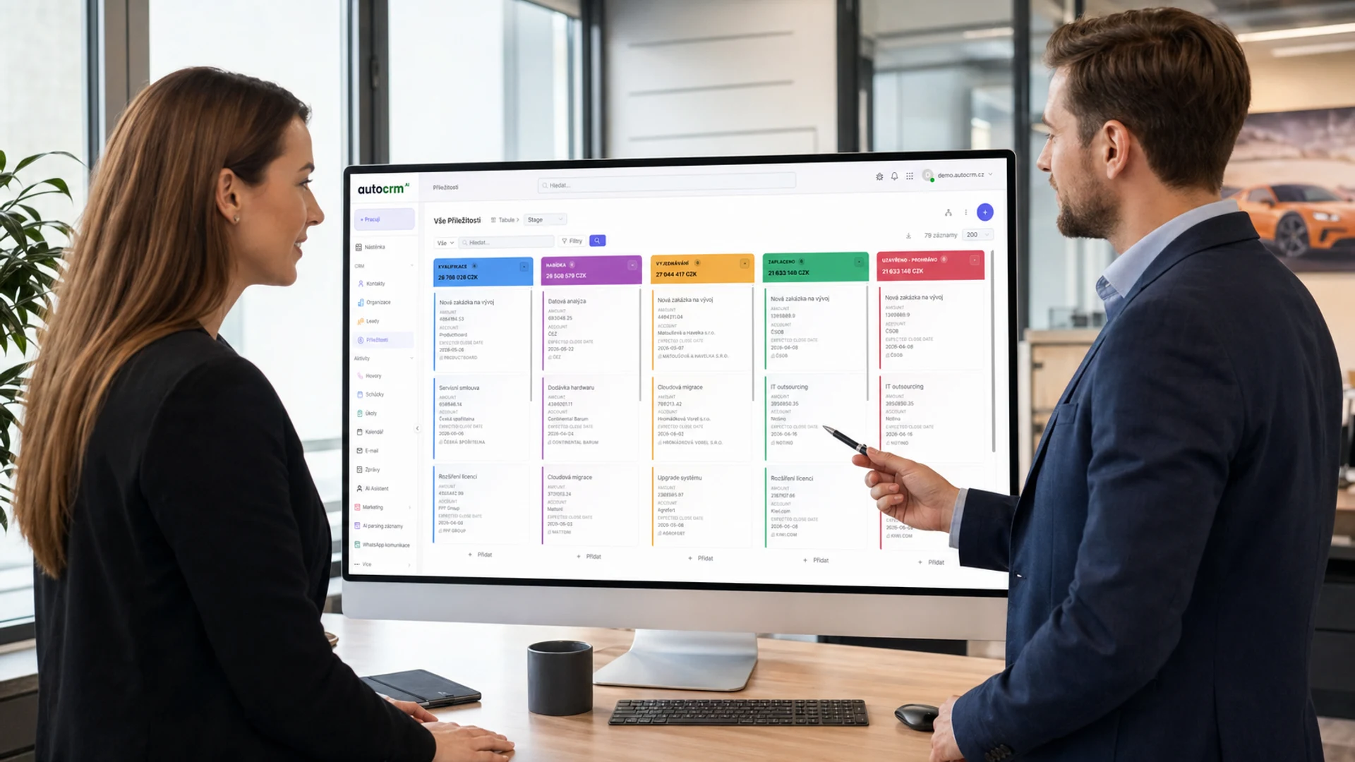 AutoCRM dashboard přehled