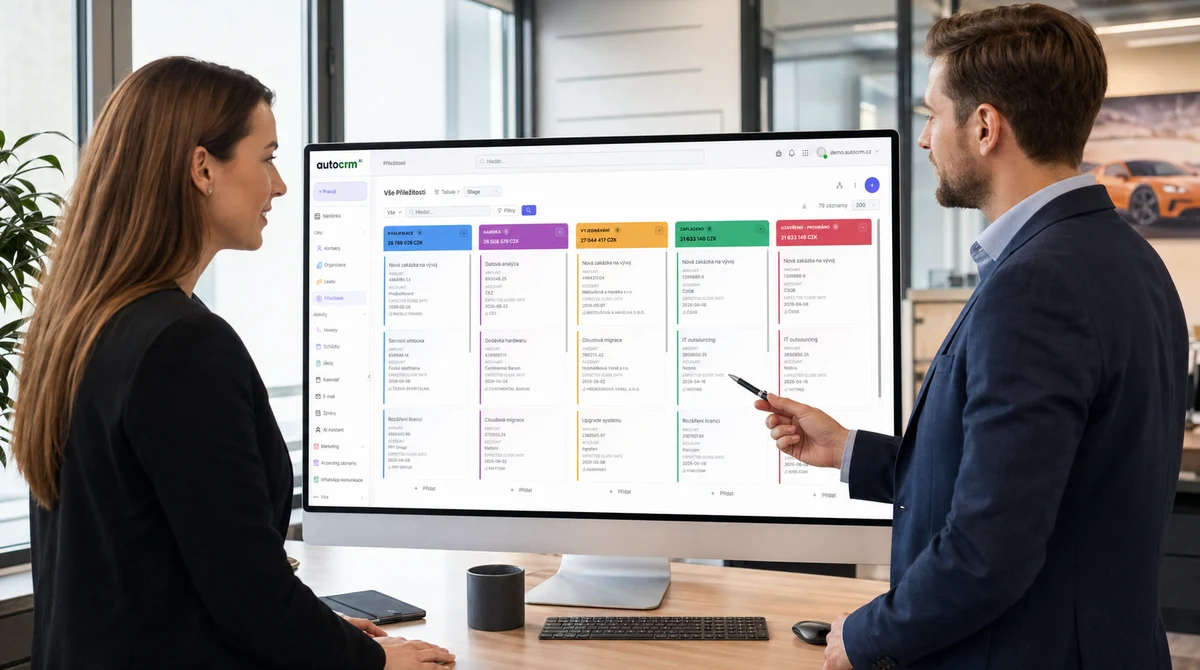 AutoCRM dashboard přehled