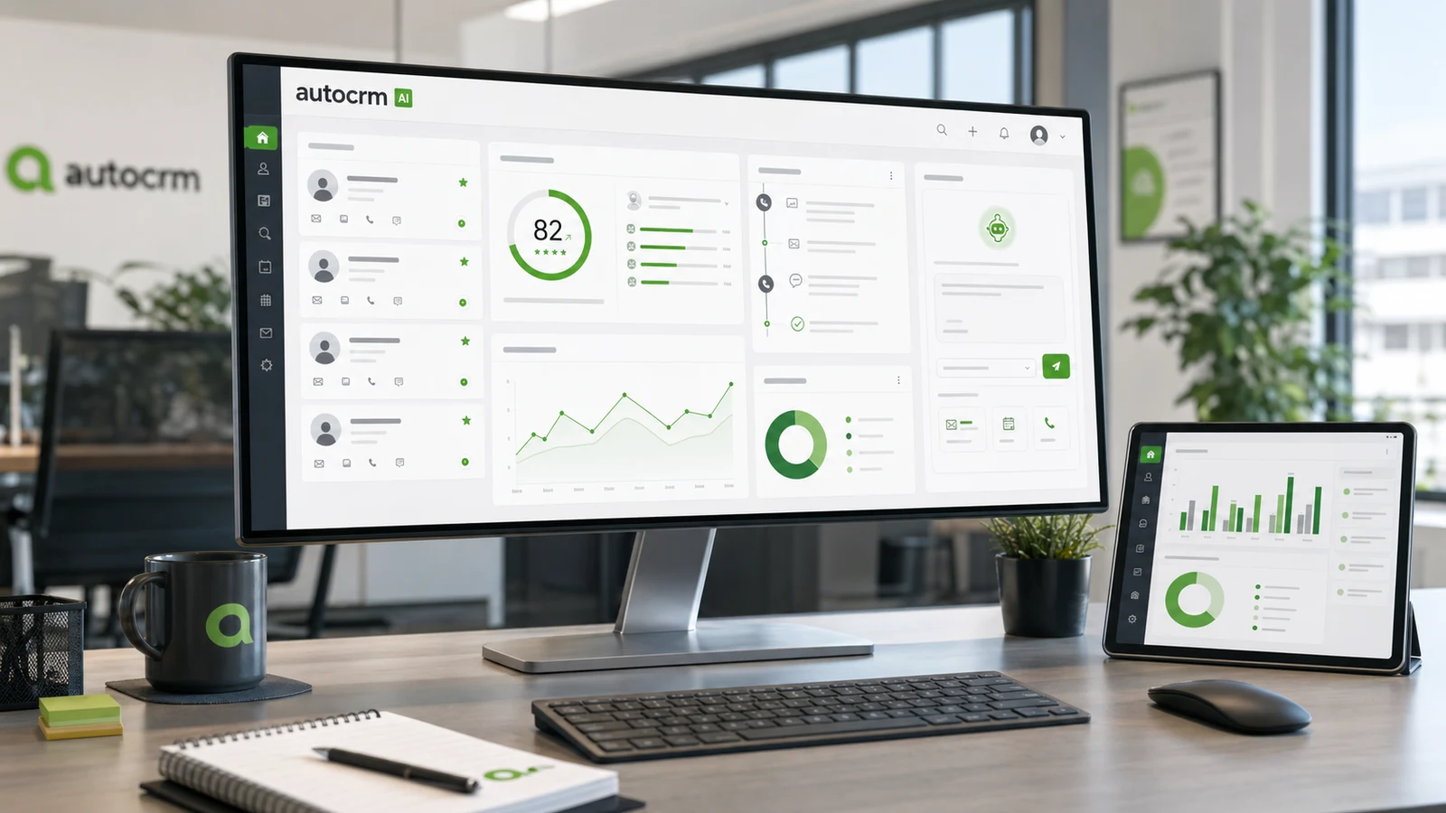 AutoCRM AI dashboard pro automatické oslovování zákazníků, follow-upy a reporty