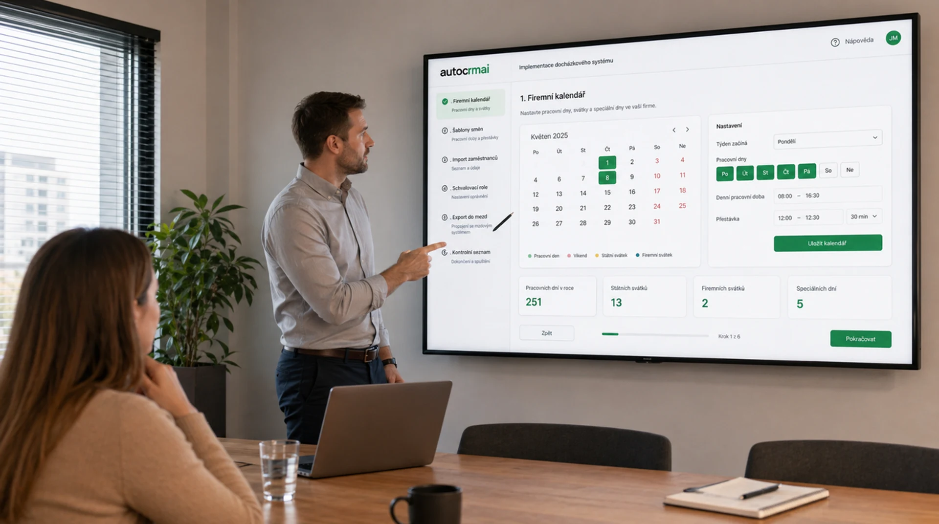 AutoCRM dochazkovy system - implementace