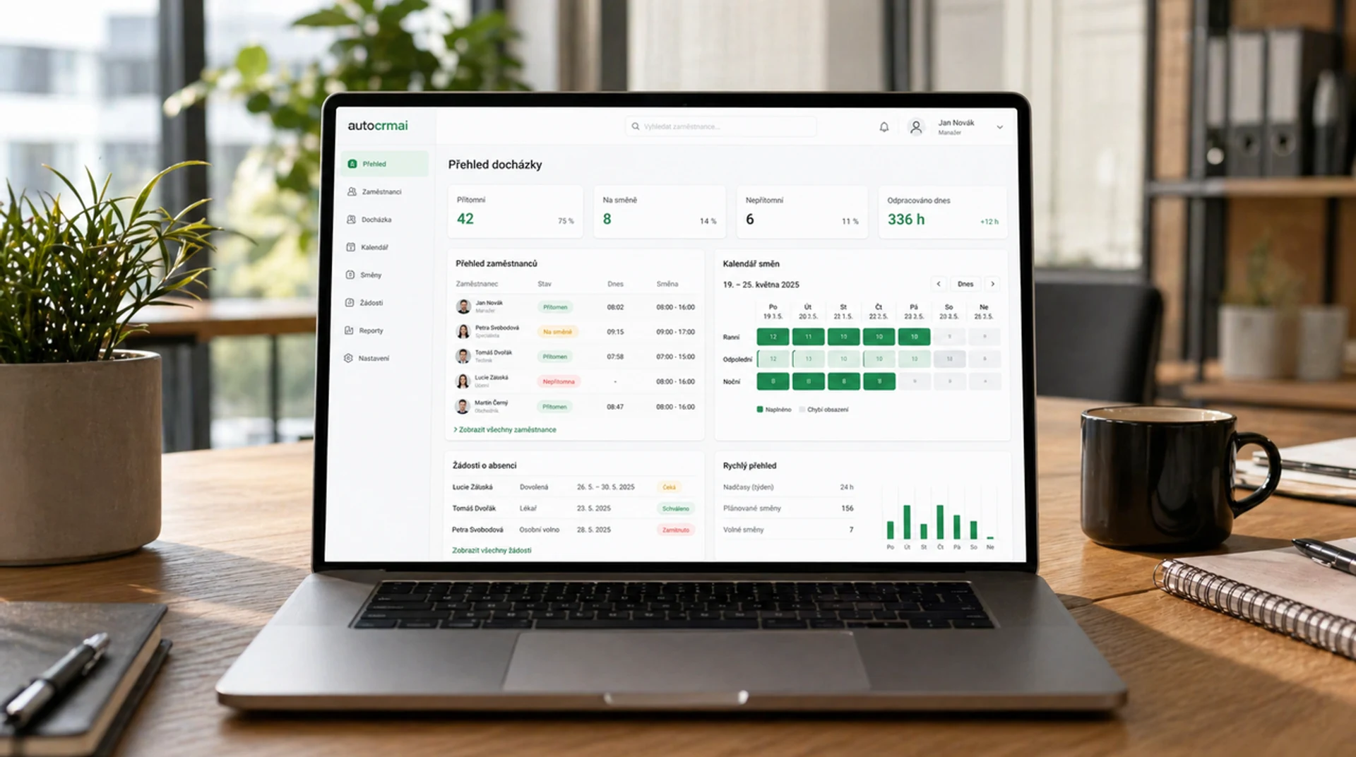 AutoCRM dochazkovy system - prehled