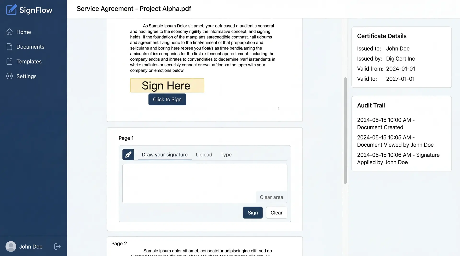 AutoCRM - podpisový panel