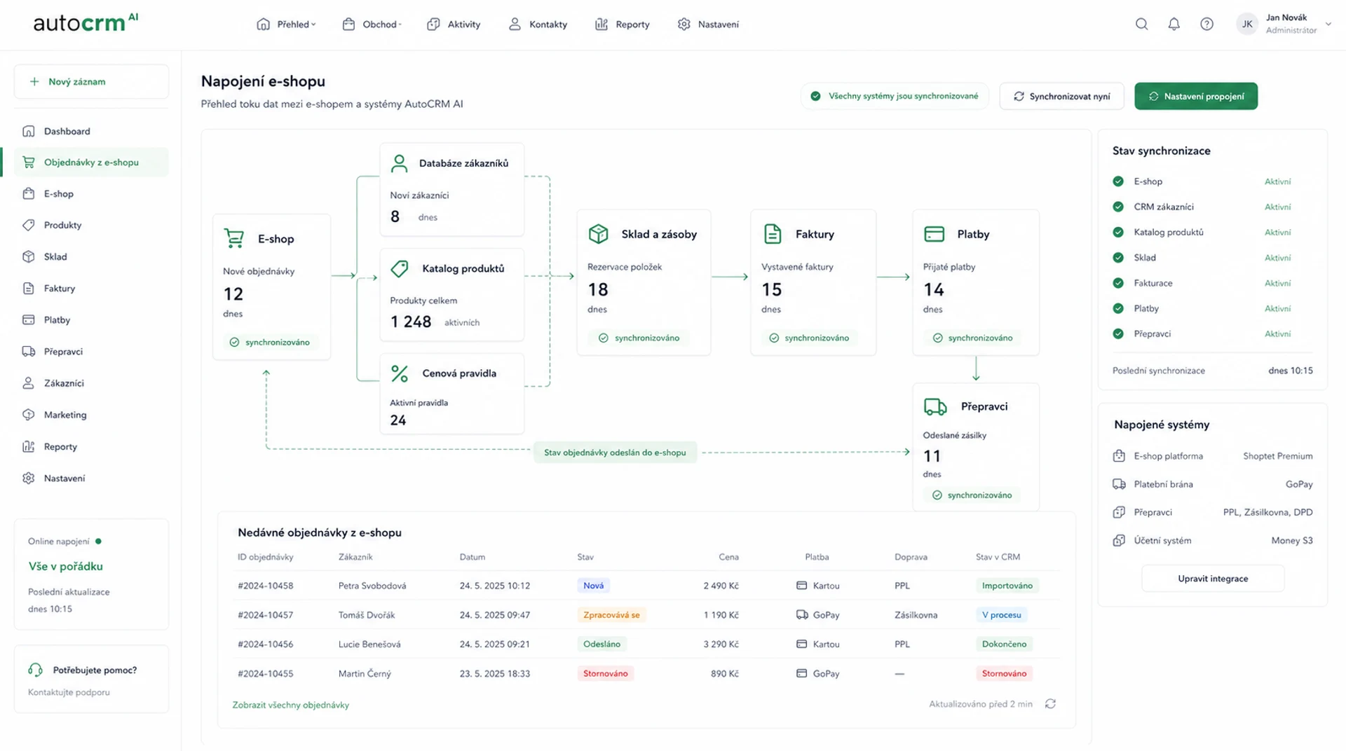 Propojení e-shopu s ERP systémem