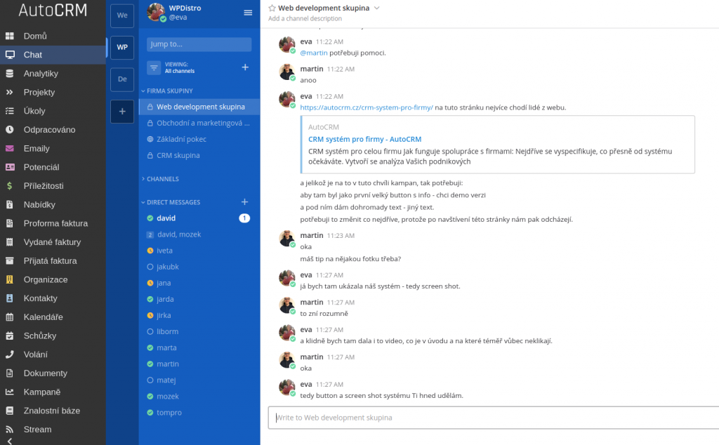 CRM chat