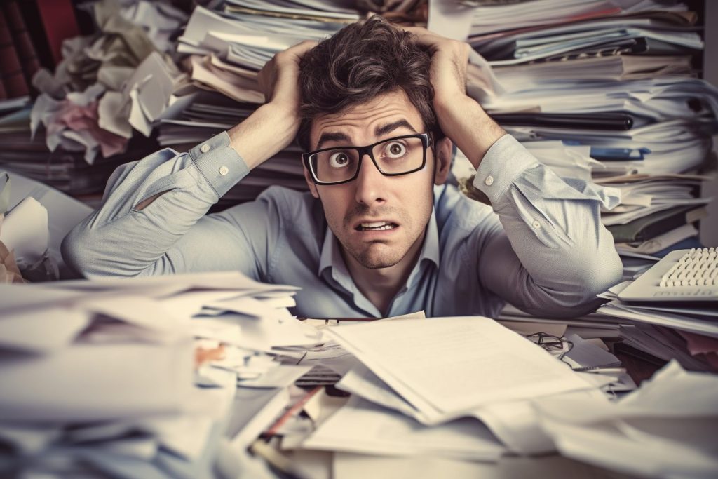 h4k4t0 man overwhelmed by a pile of papers folders and office s be5f8b69 078c 4a41 b21b aec213657485