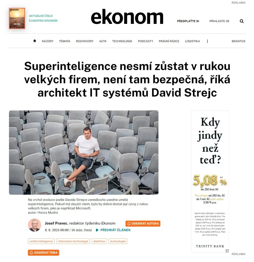 screencapture ekonom cz c1 67348700 superinteligence nesmi zustat v rukou velkych firem neni tam bezpecna rika architekt it systemu david strejc 2024 08 16 08 08 17